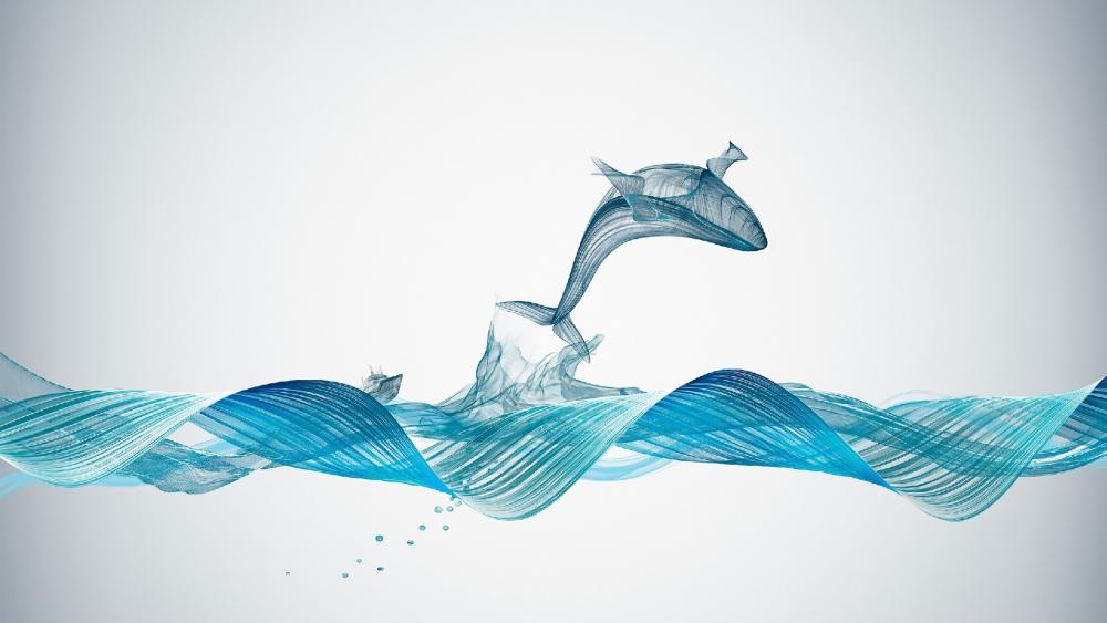 Blue whale - Abstract art wallpaper