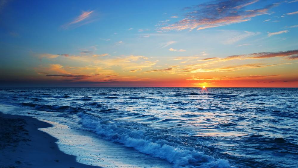 Seashore sunset wallpaper