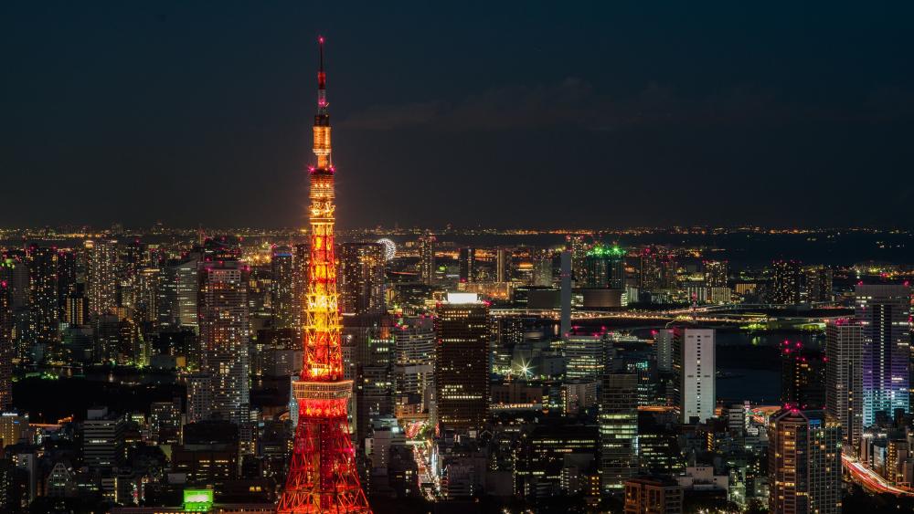 Tokyo night skyline wallpaper