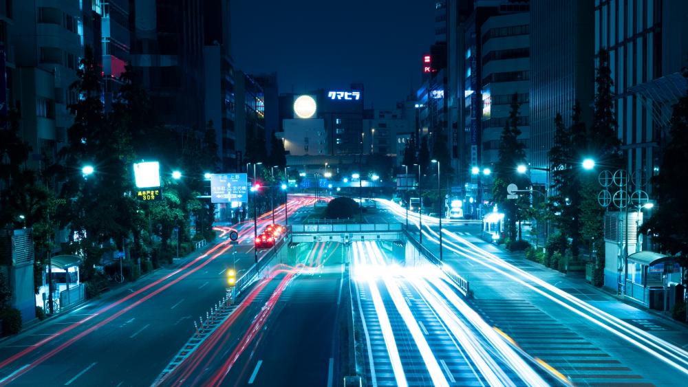 Tokyo night lights wallpaper