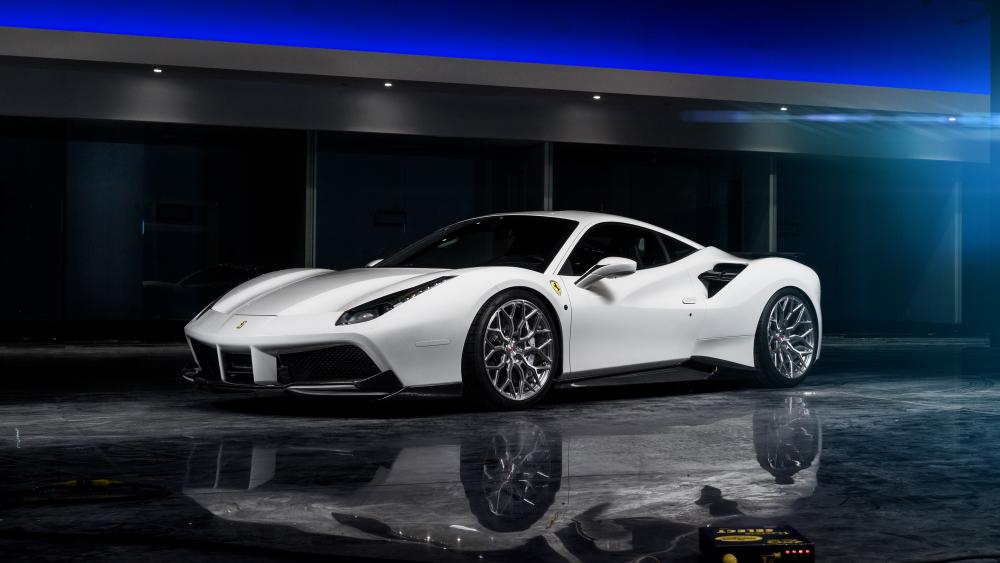 White Ferrari 488 GTB wallpaper