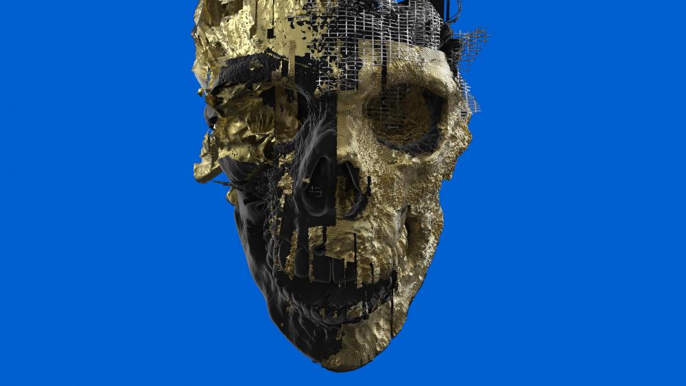 Humanoid robot skull wallpaper