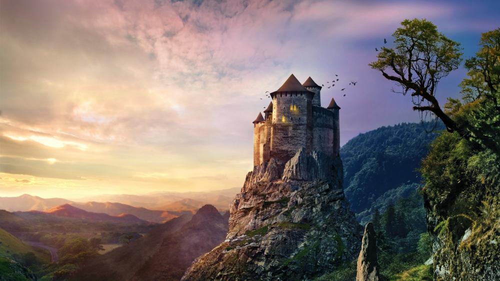 Fantasy castle wallpaper