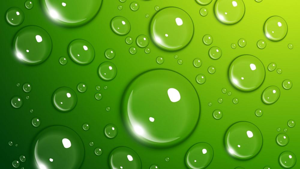 Green water bubbles wallpaper
