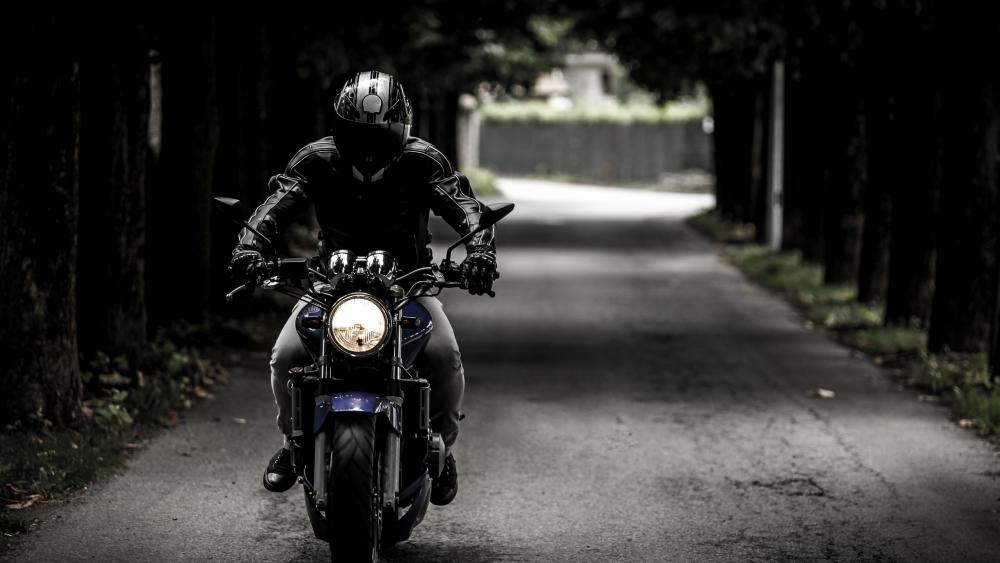 Riding a motorbike wallpaper
