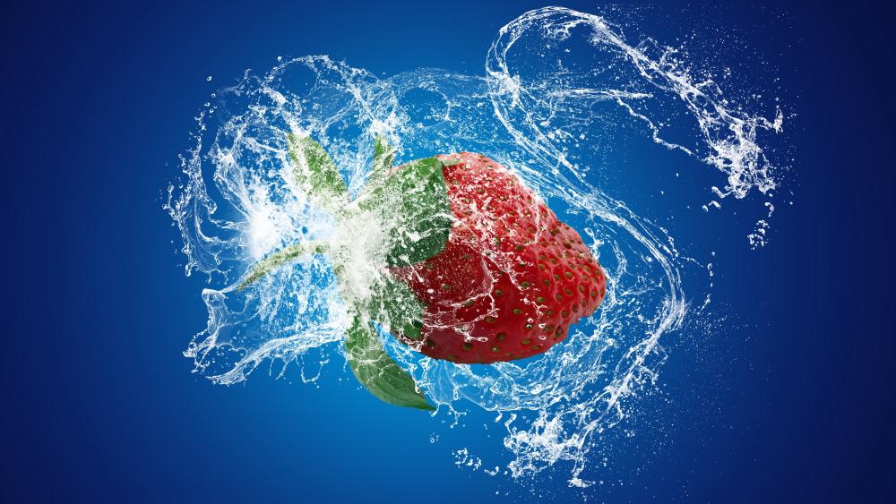 Strawberry splash wallpaper