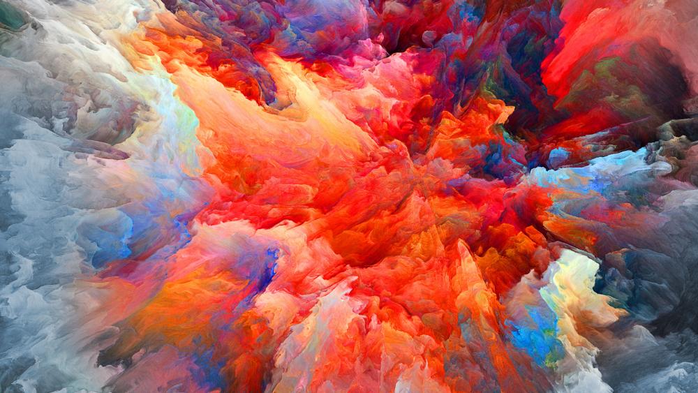 Explosion of Colors in Modern Canvas wallpaper