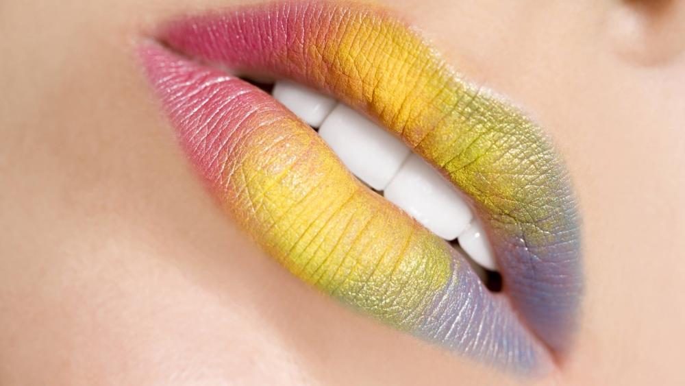Rainbow Lips wallpaper