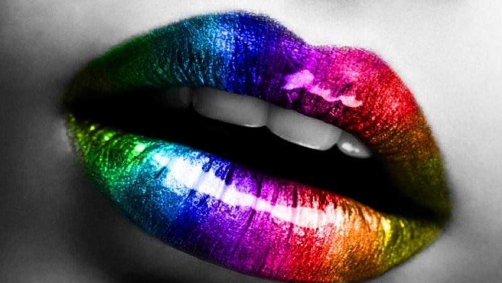 Rainbow Lips wallpaper