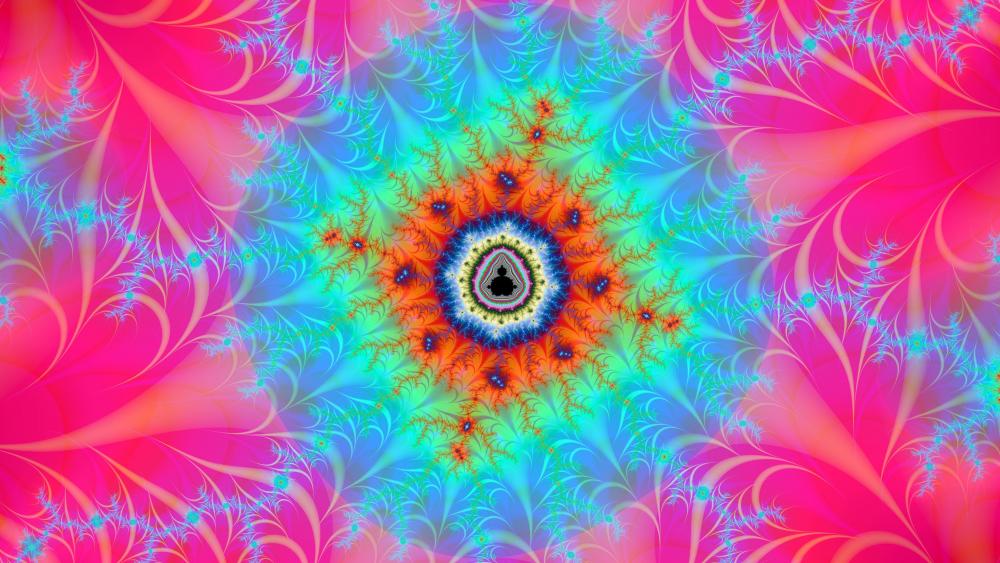 Psychedelic pink fractal art wallpaper