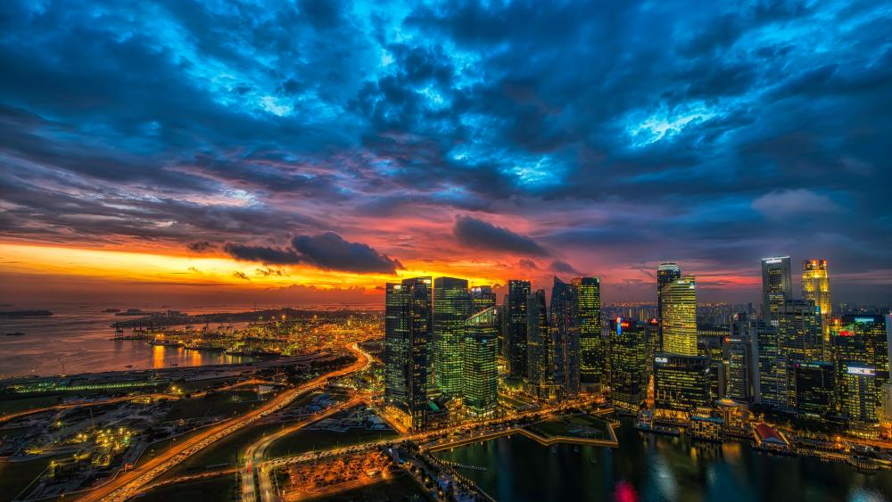 Singapore skyline wallpaper