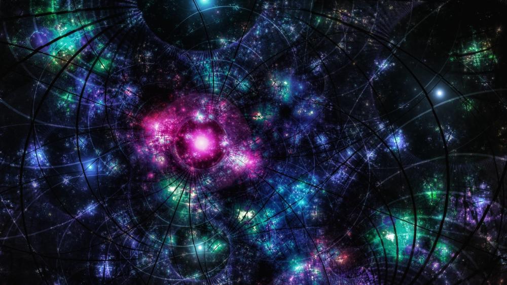 Multicolored universe fractal art wallpaper