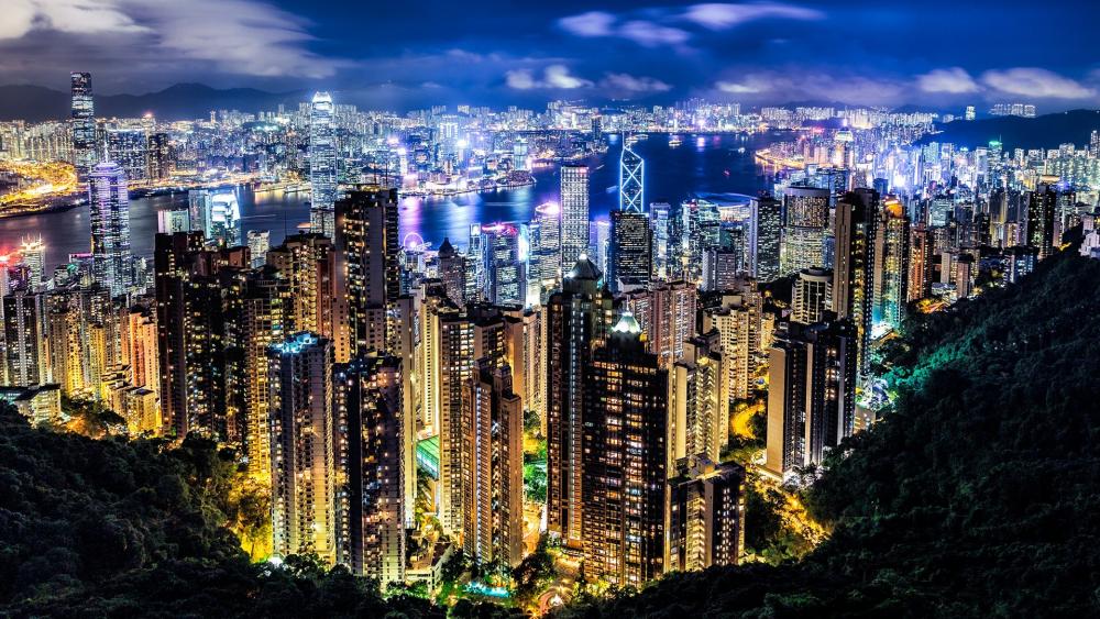 Hong Kong night view from Victoria Peak wallpaper