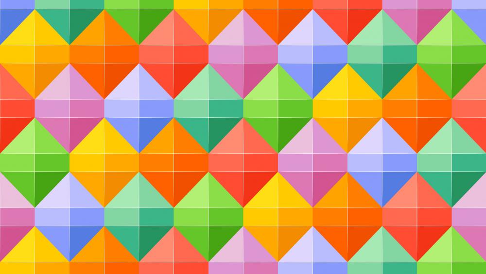 Cheerful colors geometric pattern wallpaper