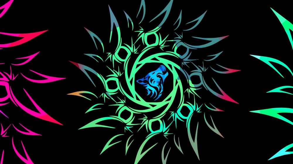 Vibrant Abstract Wolf Emblem wallpaper