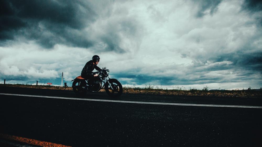 Man on motorbike wallpaper