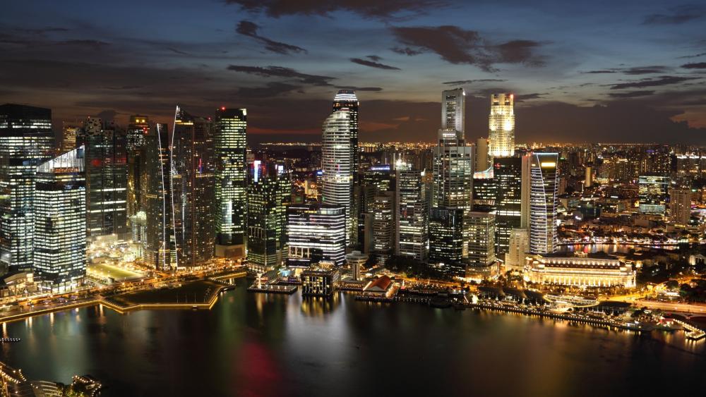 Singapore city lights wallpaper
