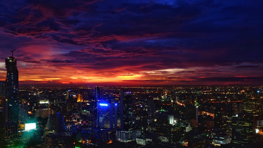 Bangkok at dusk wallpaper