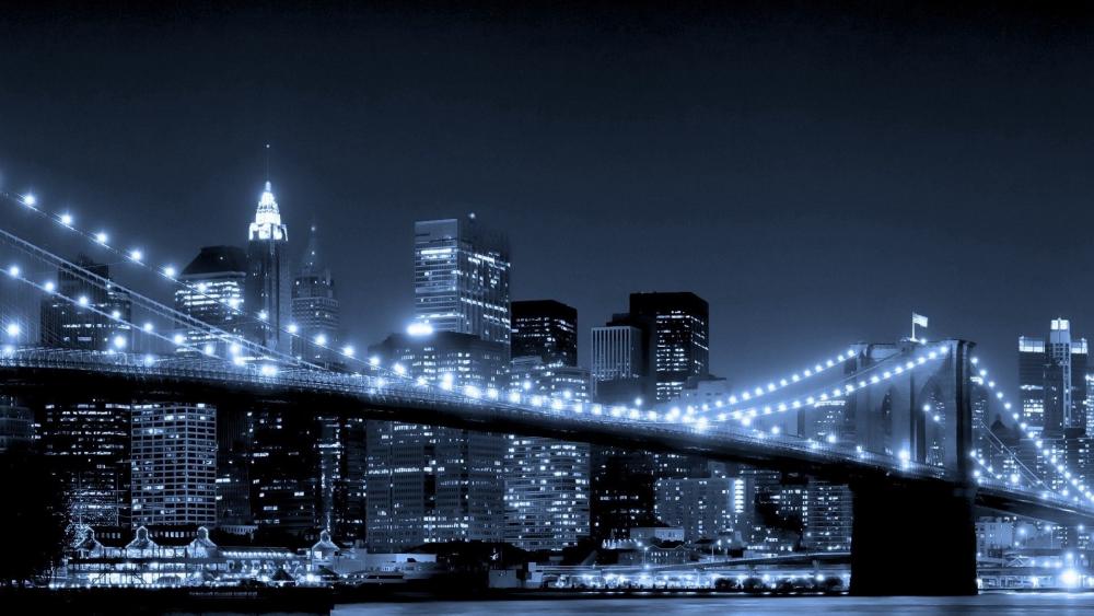 Brooklyn Bridge at night wallpaper