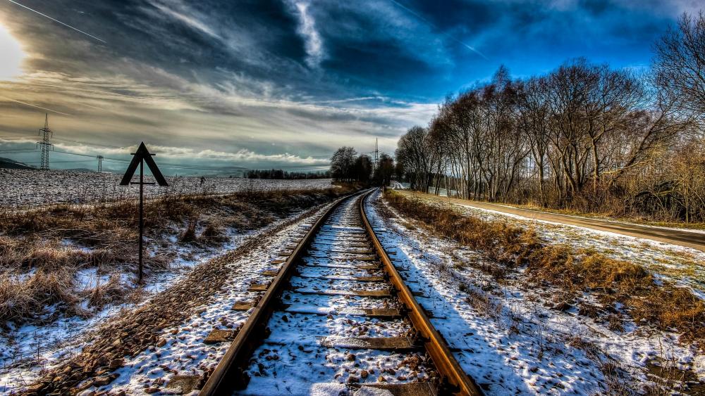 Winter tracks wallpaper