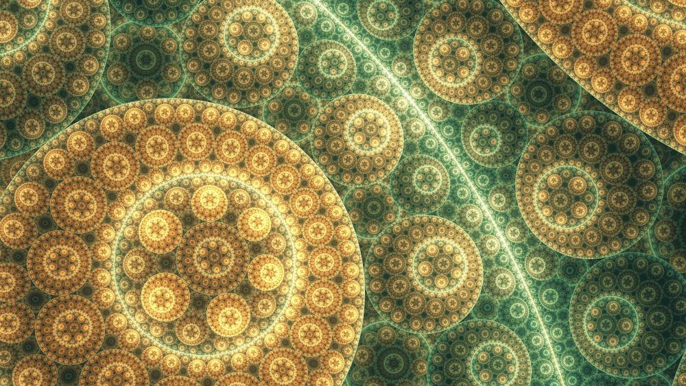Yellow and green fractal wallpaper
