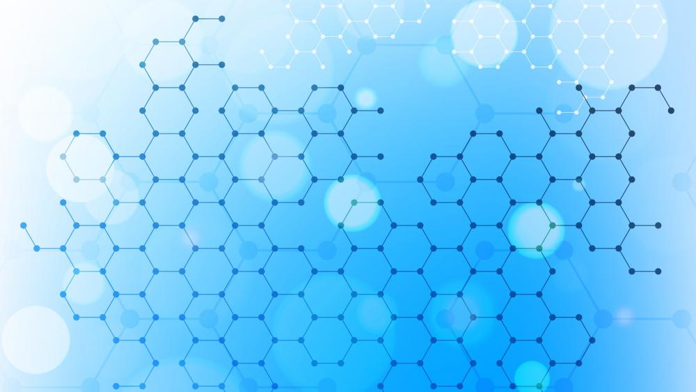 Blue honeycomb mesh wallpaper