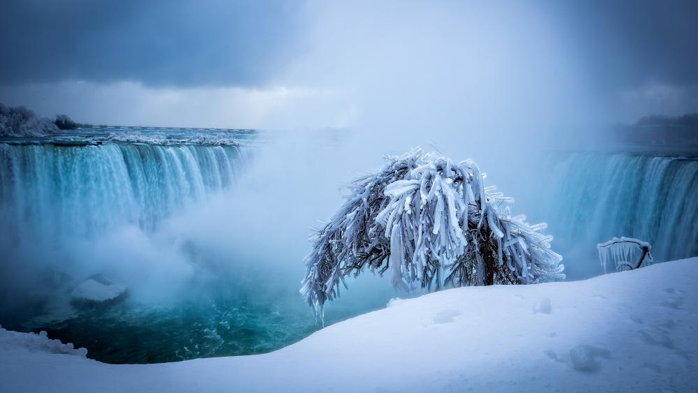 Niagara Falls in winter wallpaper