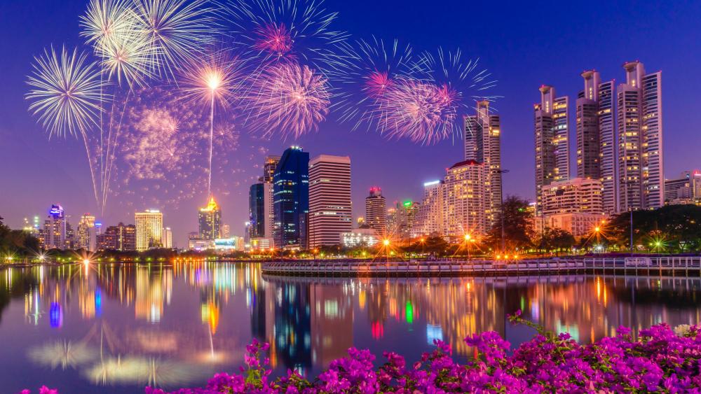 Fireworks in Bangkok wallpaper
