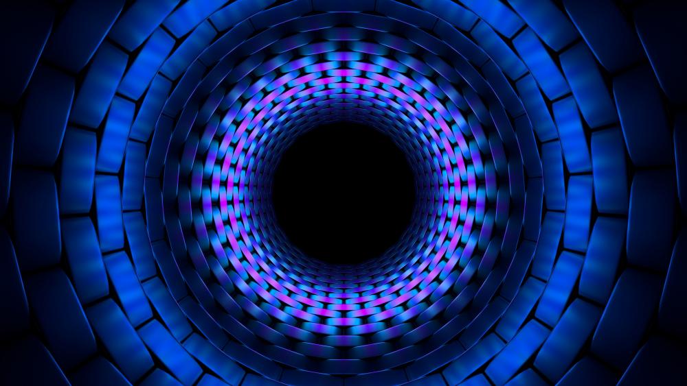 3D blue circle fractal wallpaper