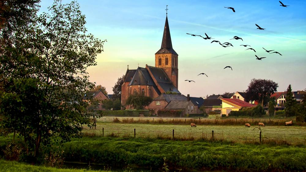 Saint Anthony the Great Church in Hanselaer, Kalkar, Germany wallpaper