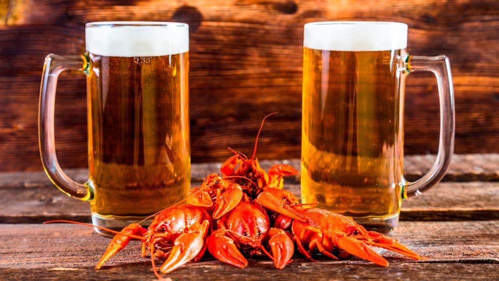 Crayfish with beer wallpaper