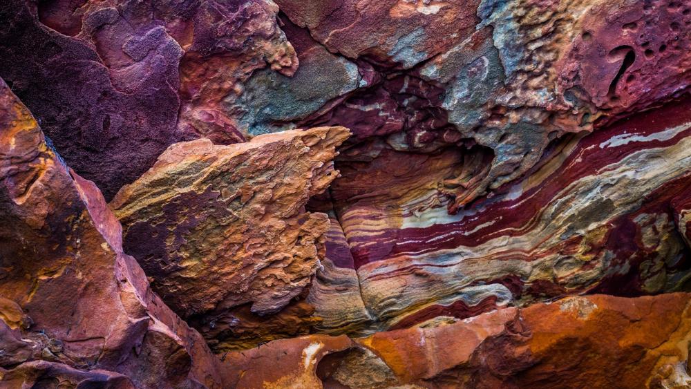 Colored rock wallpaper