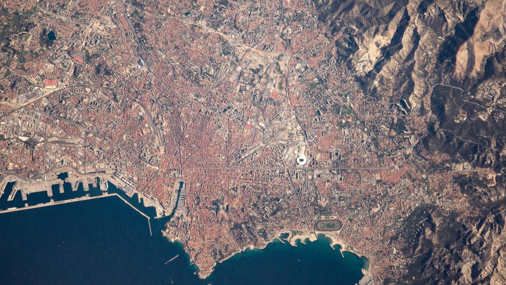 Aerial photo of Marseille, France. wallpaper