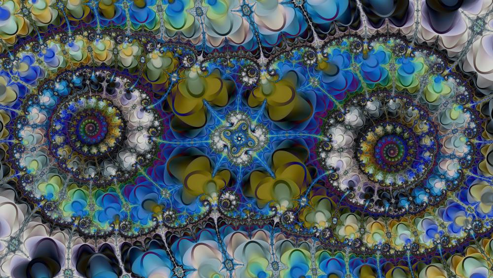Double fractal art wallpaper