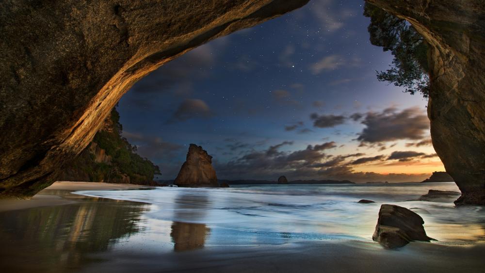 Cathedral Cove (New Zealand) wallpaper