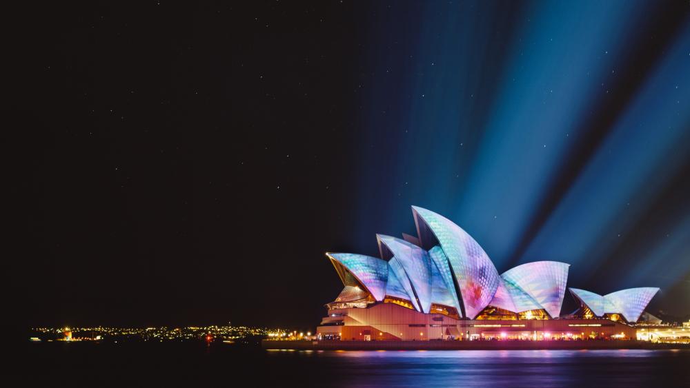 Sydney Opera House at night wallpaper