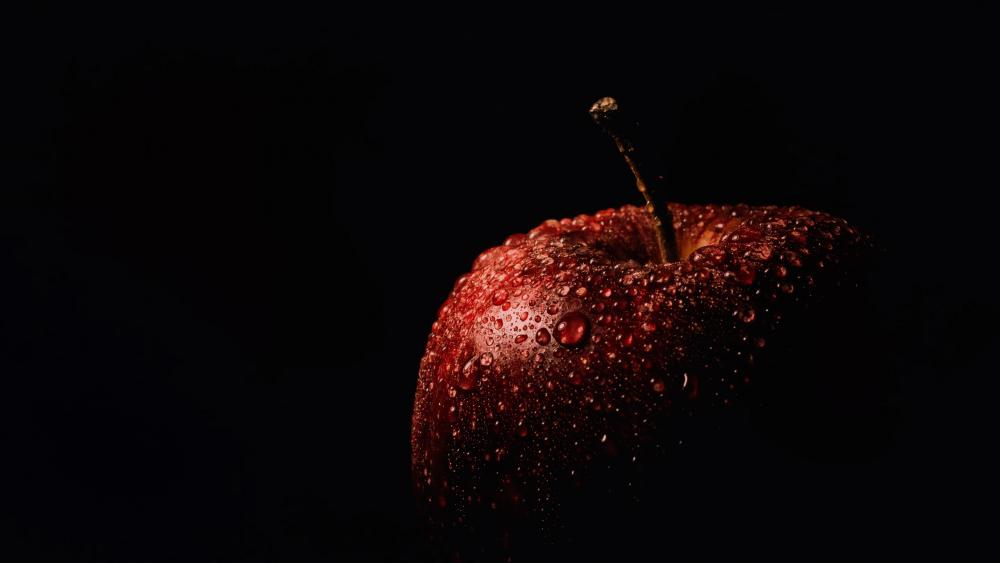 Apple in the dark wallpaper
