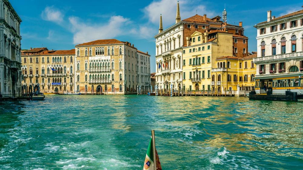 Venice from a gondola wallpaper