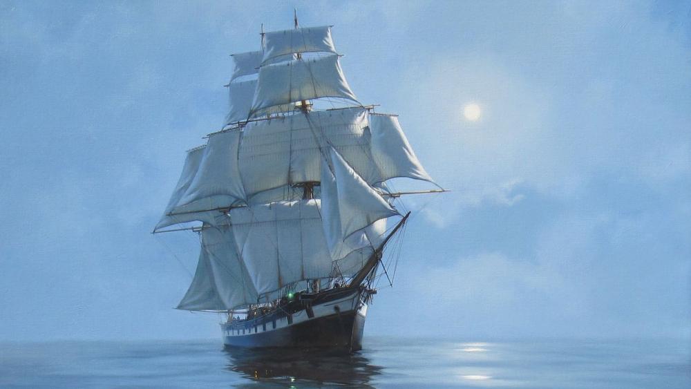 Sailing ship - Painting art wallpaper