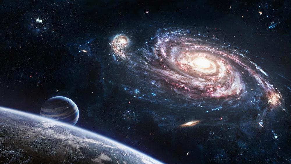 Spiral galaxy - Space art wallpaper