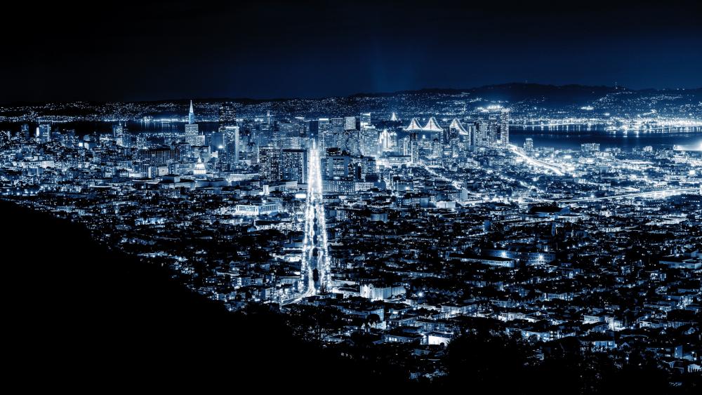 San Francisco night skyline wallpaper