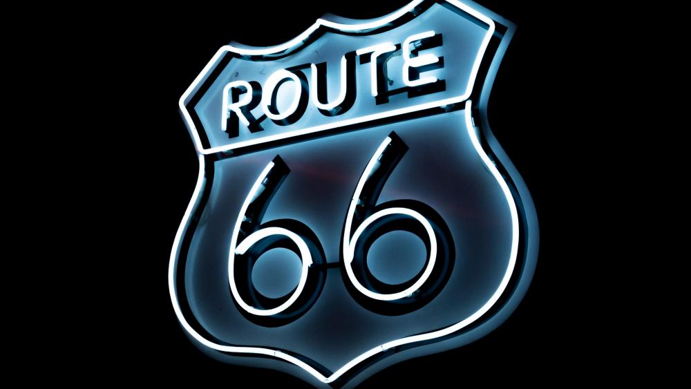 Route 66 neon sign wallpaper