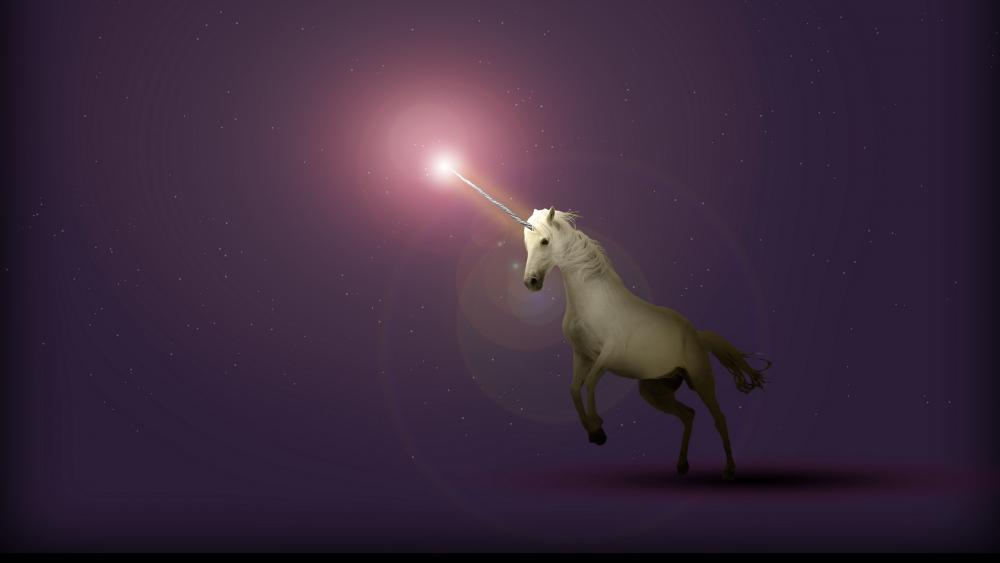 White unicorn wallpaper