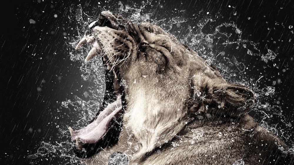 Roaring lion wallpaper