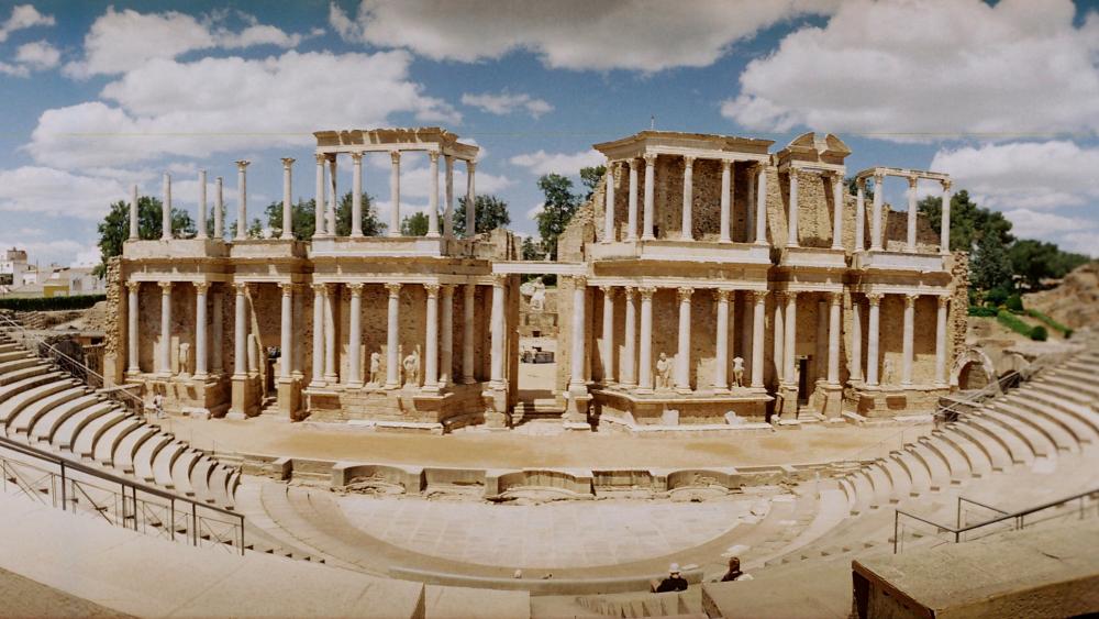 Antique Roman Theatre at Merida, Spain wallpaper