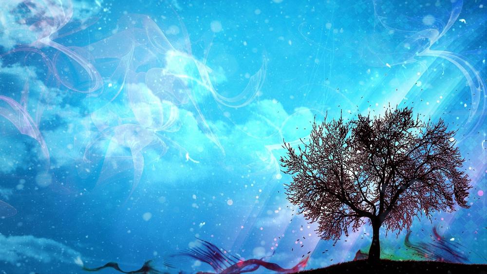 Lone tree - Fantasy art wallpaper