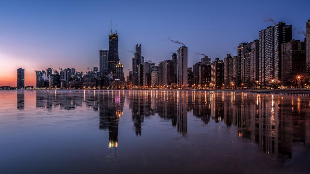 Chicago reflection wallpaper