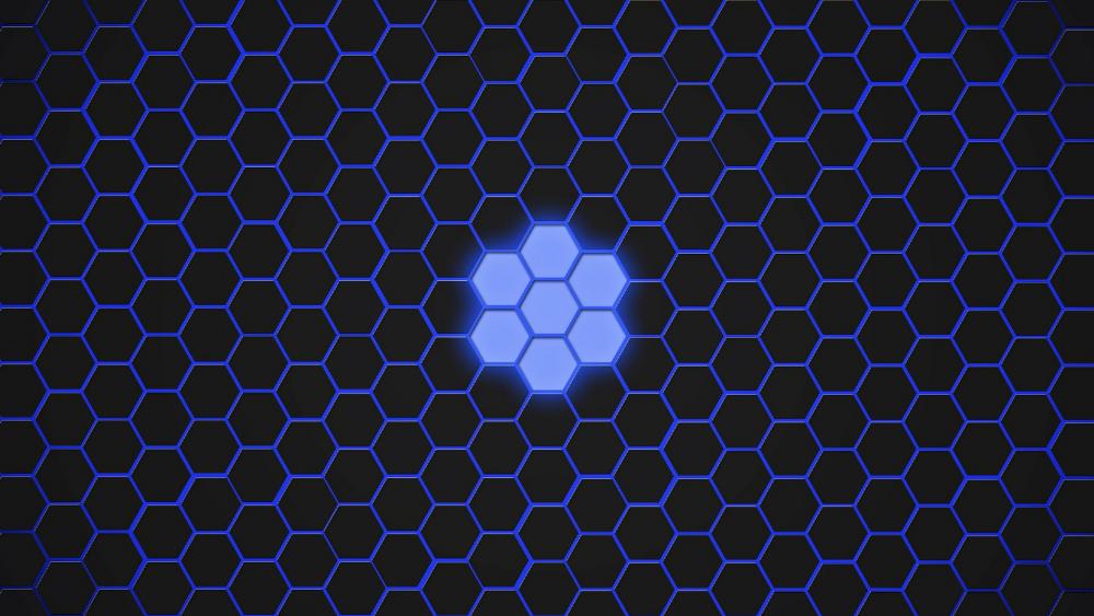 Blue honeycomb wallpaper