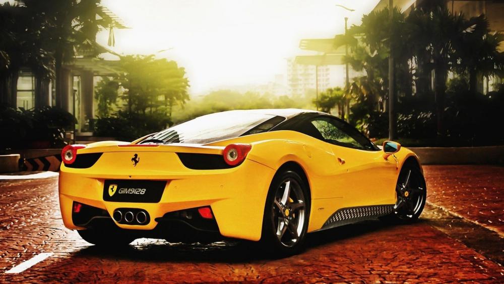 Yellow Ferrari wallpaper