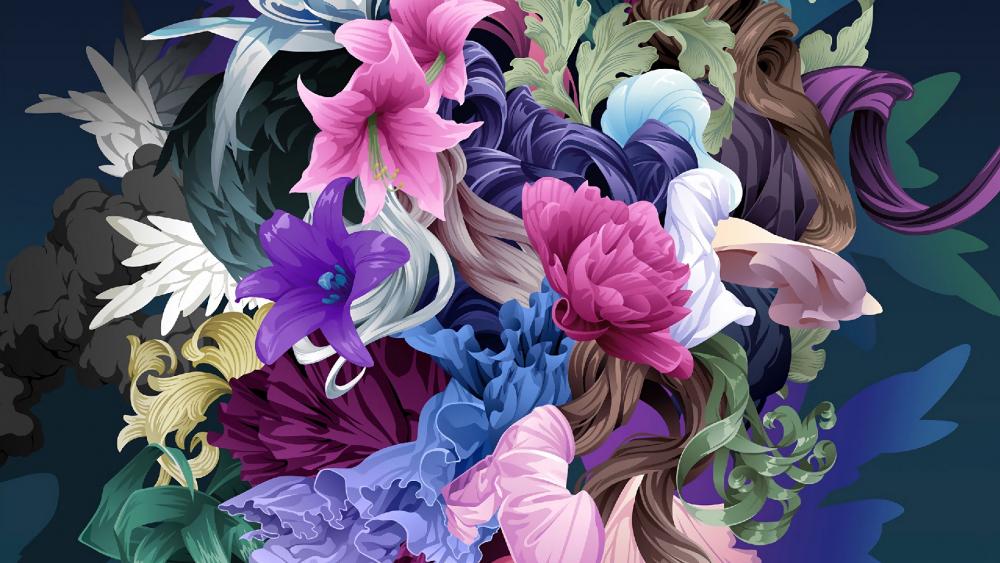 Flower art wallpaper